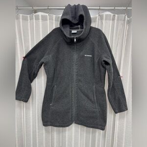 Columbia‎ Gray Fleece Full Zip Jacket with Hood and Zipper Pockets Size 1X
